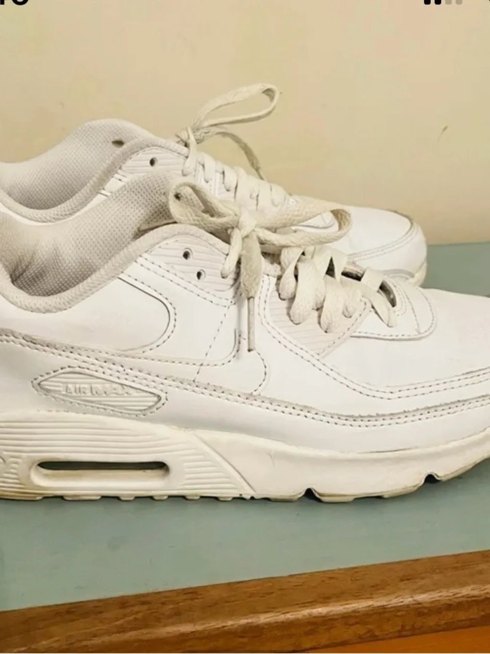 Nike Kids White Leather AirMax Sneakers